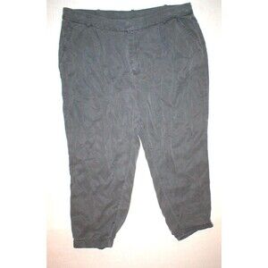 New Womens Free People Tencel Crop Harem Pants Dark Green Olive Army 34 35 Capri